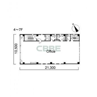 4階〜7階 平面図