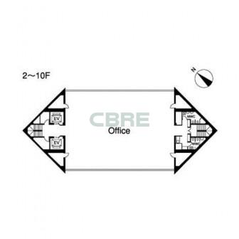 2階〜10階 平面図
