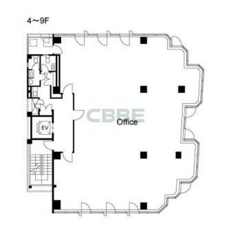 4階〜9階 平面図