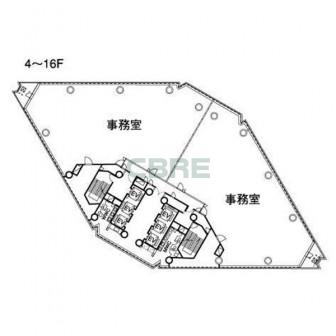 4階〜16階 平面図