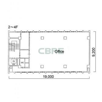 2階〜4階 平面図