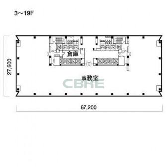 3階〜19階 平面図