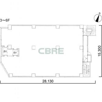 3階〜6階 平面図