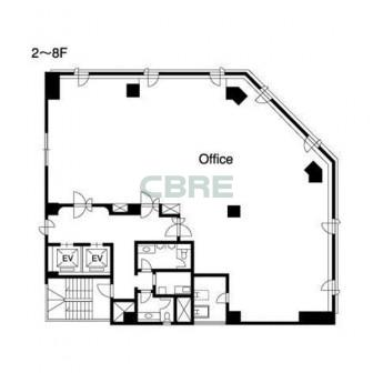 2階〜8階 平面図