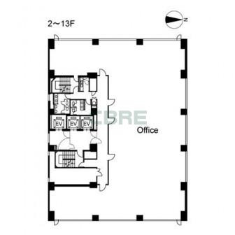 2階〜13階 平面図