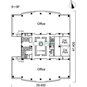 6階〜9階 平面図