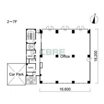 2階〜7階 平面図