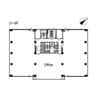 2階〜9階 平面図