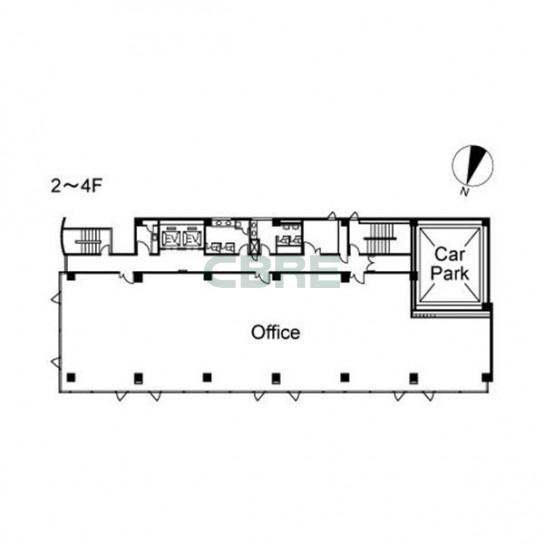 2階〜4階 平面図