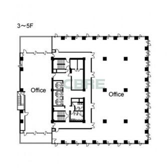 3階〜5階 平面図