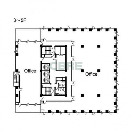 3階〜5階 平面図
