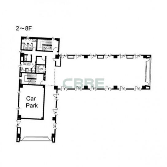 2階〜8階 平面図