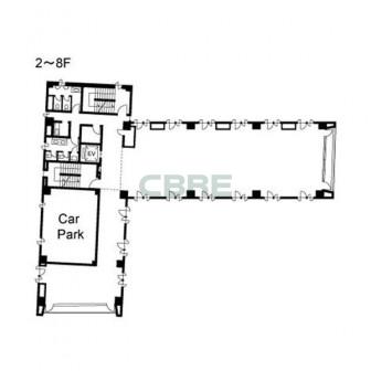 2階〜8階 平面図