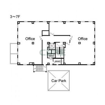 3階〜7階 平面図