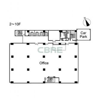 2階〜10階 平面図