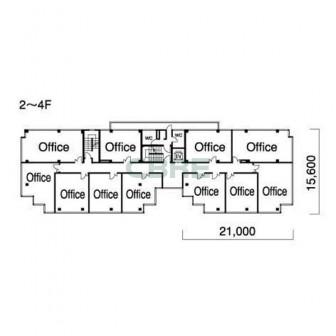 2階〜4階 平面図