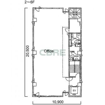 2階〜6階 平面図
