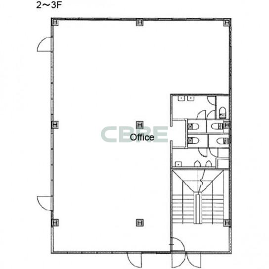 2階〜3階 平面図