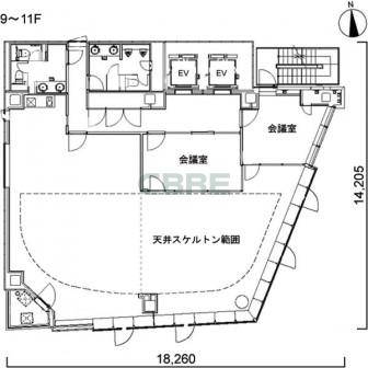 9階〜11階 平面図