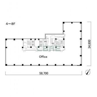 4階〜8階 平面図