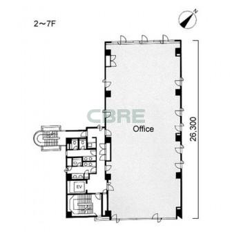 2階〜7階 平面図