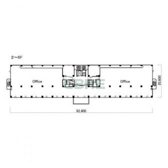 2階〜6階 平面図