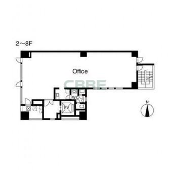 2階〜8階 平面図