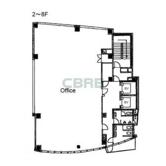 2階〜8階 平面図