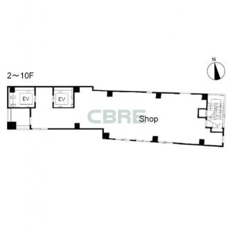2階〜10階 平面図