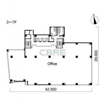 3階〜7階 平面図