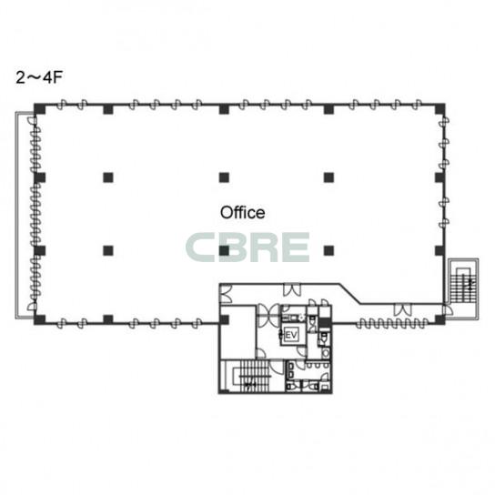 2階〜4階 平面図