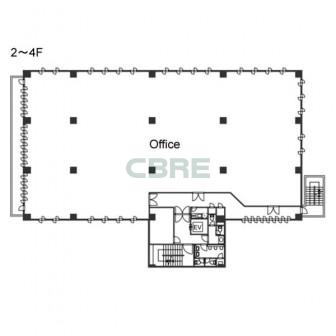 2階〜4階 平面図