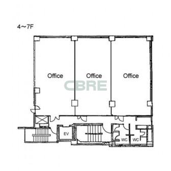 4階〜7階 平面図