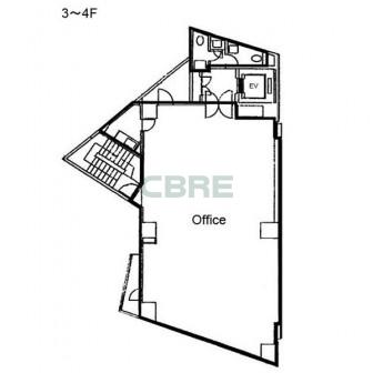 3階〜4階 平面図