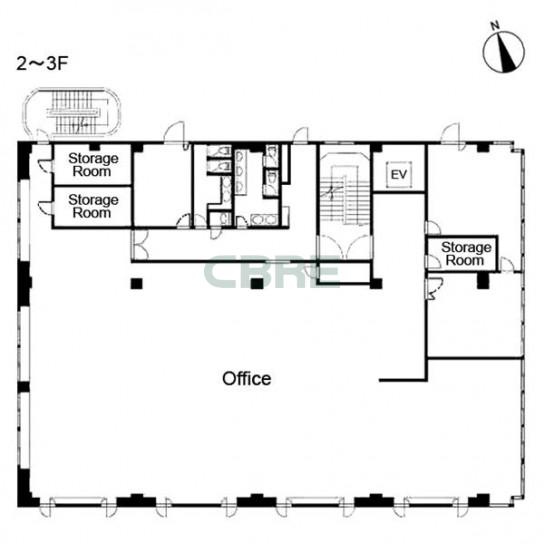 2階〜3階 平面図