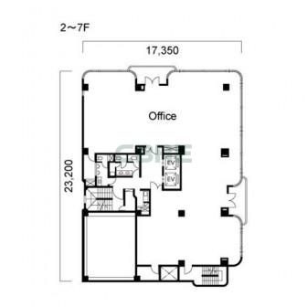 2階〜7階 平面図