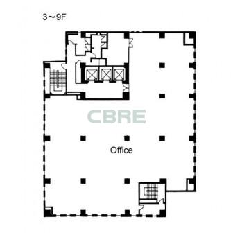 3階〜9階 平面図