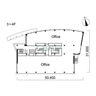 3階〜4階 平面図