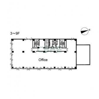 3階〜9階 平面図