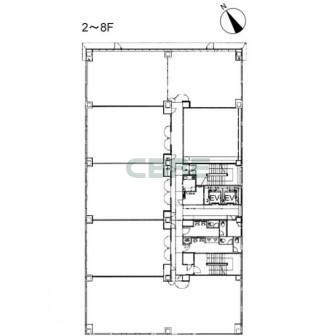 2階〜8階 平面図