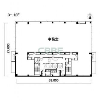 3階〜12階 平面図