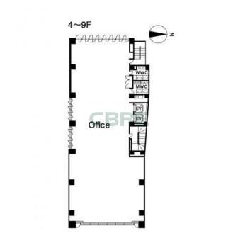 4階〜9階 平面図