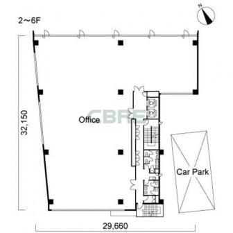 2階〜6階 平面図