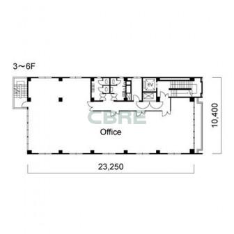 3階〜6階 平面図