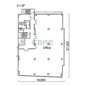 2階〜3階 平面図