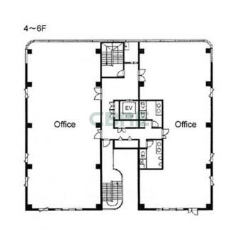 4階〜6階 平面図
