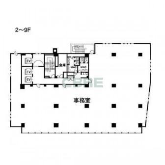 2階〜9階 平面図