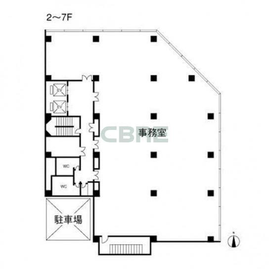 2階〜7階 平面図
