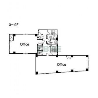 3階〜9階 平面図