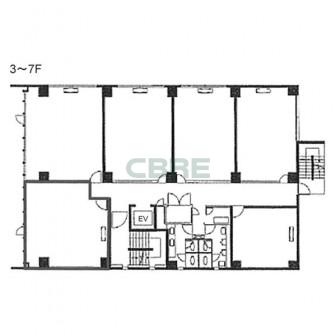 3階〜7階 平面図